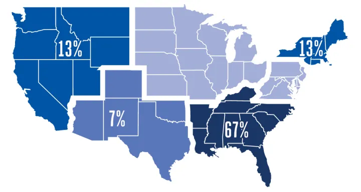 2024 One-Year MBA region map