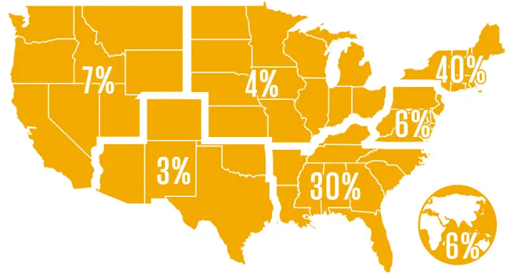 2024 BBA internships by region